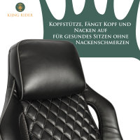 Kijng Rider Chefsessel Gamingstuhl Schwarz Lederfaserstoff - Ergonomischer B&uuml;rostuhl Schreibtischstuhl